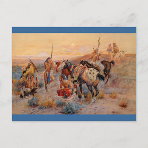 Charles M. Russells First Wagon Tracks (1908) Vykort