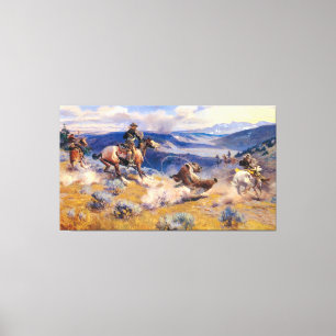 Charles M. Russell's Loops and Swift Horses (1916) Canvastryck