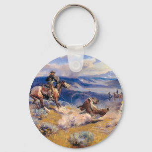 Charles M. Russell's Loops and Swift Horses (1916) Nyckelring
