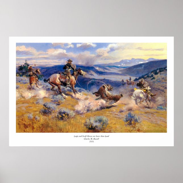 Charles M. Russell's Loops and Swift Horses (1916) Poster (Framsidan)