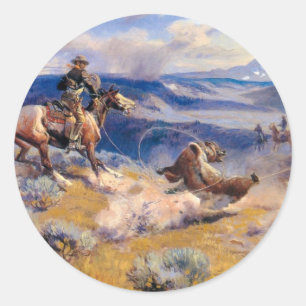 Charles M. Russell's Loops and Swift Horses (1916) Runt Klistermärke