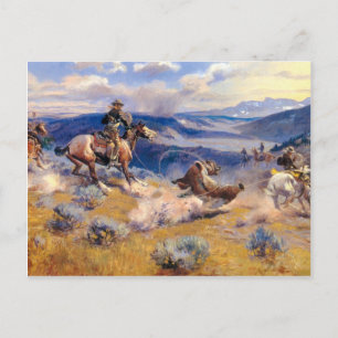 Charles M. Russell's Loops and Swift Horses (1916) Vykort