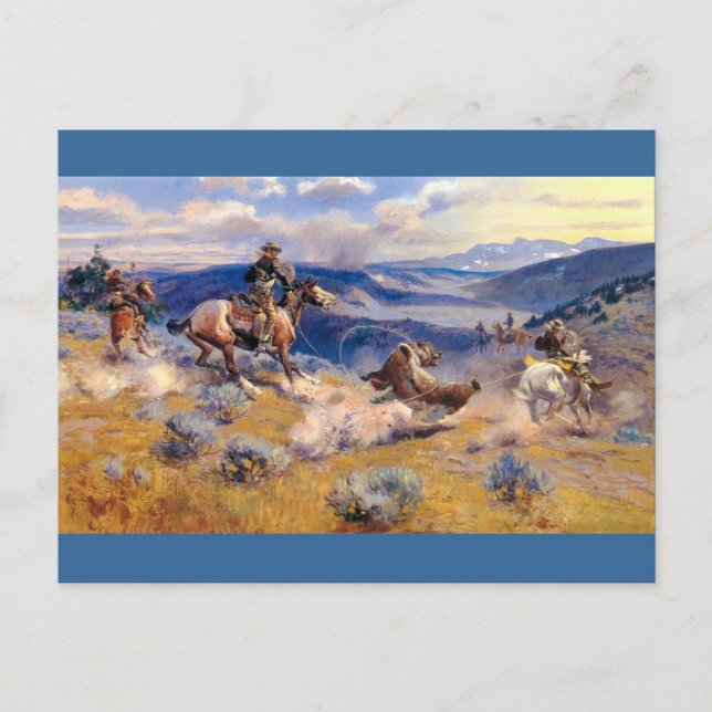 Charles M. Russell's Loops and Swift Horses (1916) Vykort (Framsida)