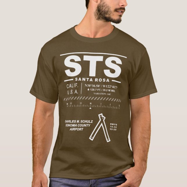 Charles M Schulz Sonoma County Airport STS T-Shirt (Framsida)