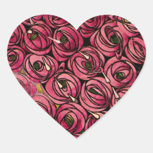 Charles Mackintosh-målning, Ro Hjärtformat Klistermärke
