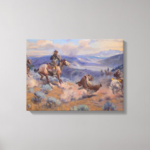 Charles Marion Russell - Loops and Swift Horses Canvastryck