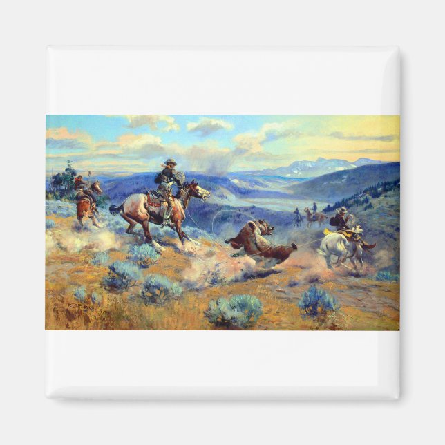 Charles Marion Russell the Bear Hunt Magnet (Framsidan)