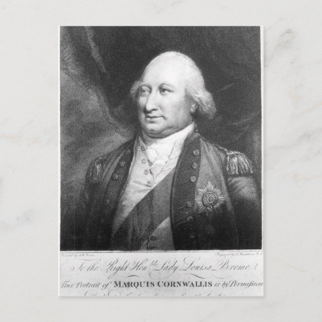 Charles, Marquis of Cornwallis, 1799 Vykort (Framsida)