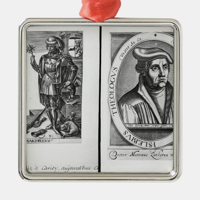 Charles Martel och Martin Luther Julgransprydnad Metall (Framsidan)