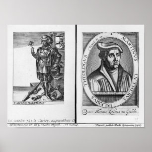 Charles Martel och Martin Luther Poster