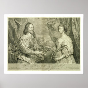 Charles mig (1600-49) och Henrietta Maria Poster