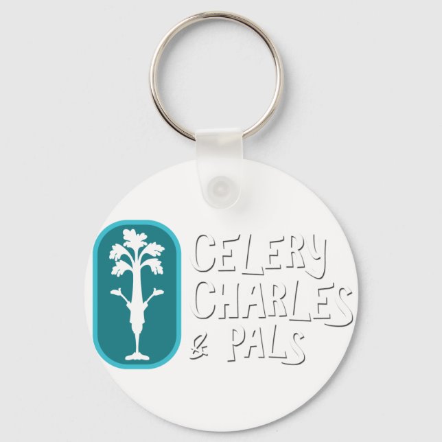 "Charles & Pals" White Button Keychain Nyckelring (Framsida)