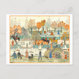 Charles Prendergast Painting, Central Park in Fall Vykort