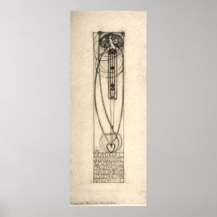 Charles Rennie Mackintosh 1890 nyårskort Poster