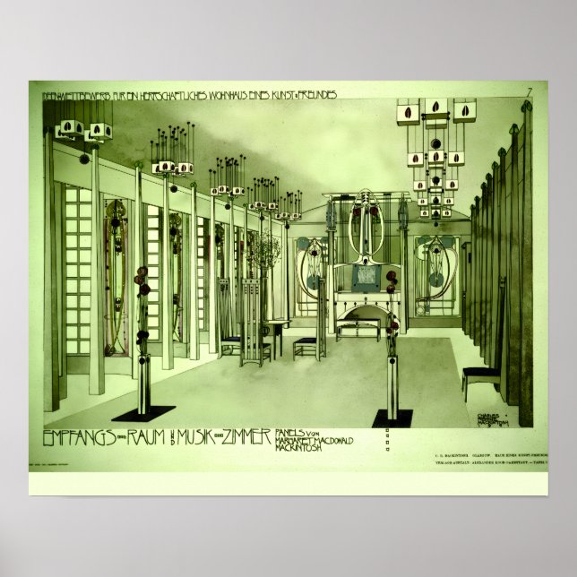 Charles Rennie Mackintosh 1901 Teckning Poster (Framsidan)