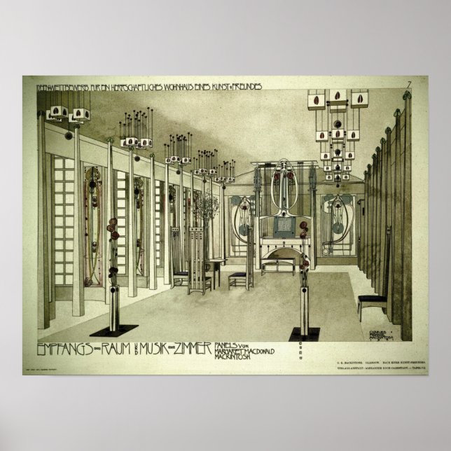 Charles Rennie Mackintosh 1901 Teckning Poster (Framsidan)