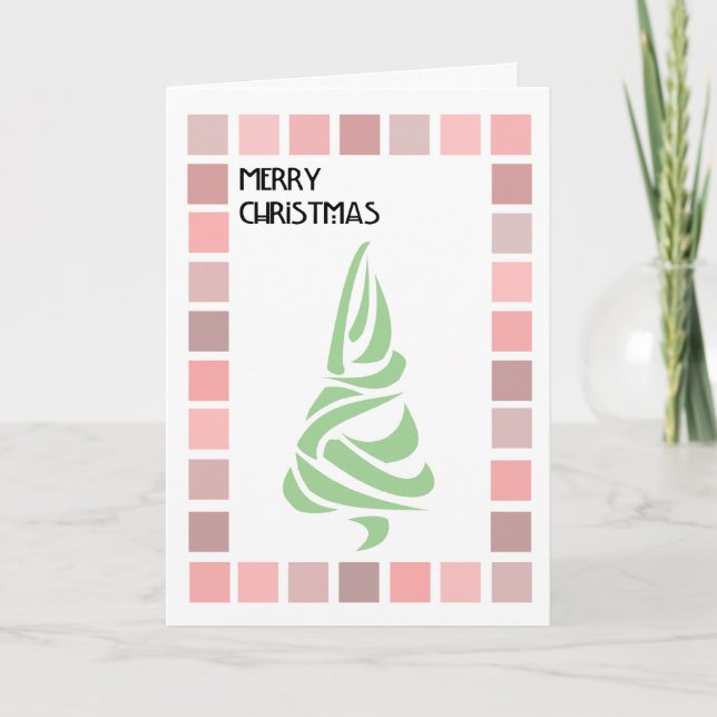 Charles Rennie Mackintosh inspirerad julkort Helgkort (Framsida)