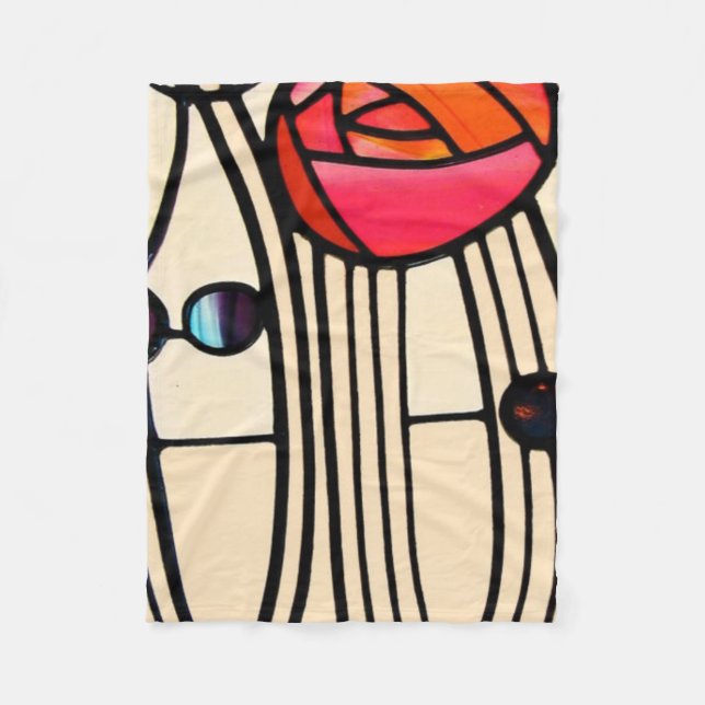 Charles Rennie Mackintosh-lagat glas Fleecefilt (Framsidan)