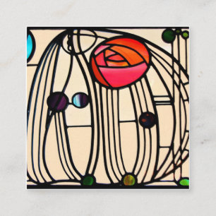 Charles Rennie Mackintosh-lagat glas Fyrkantigt Visitkort