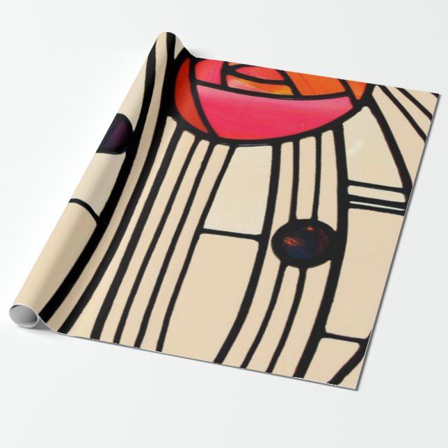 Charles Rennie Mackintosh-lagat glas Presentpapper (Utrullad)