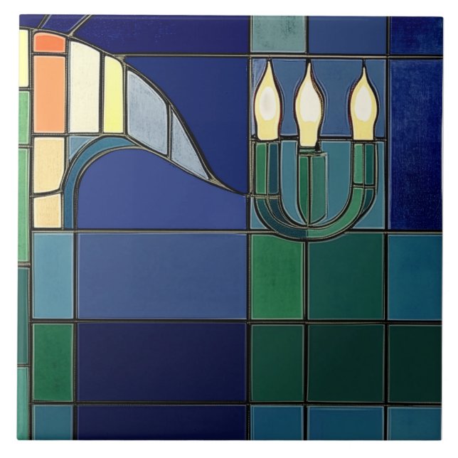 Charles Rennie Mackintosh Ljusstakar – Höger sida Kakelplatta (Framsidan)