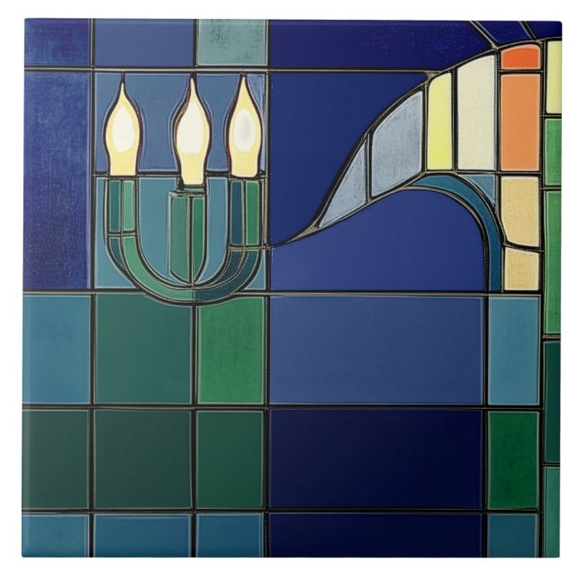 Charles Rennie Mackintosh Ljusstakar - Vänster sid Kakelplatta (Framsidan)