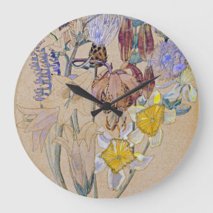 Charles Rennie Mackintosh - Mont Louis - blomma Stor Klocka
