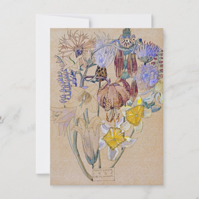 Charles Rennie Mackintosh - Mont Louis - blomma Tack Kort (Framsida)
