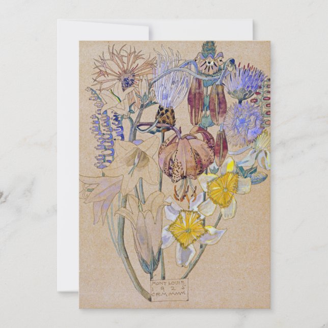 Charles Rennie Mackintosh - Mont Louis - Flower Julkort (Framsida)