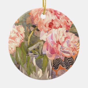 Charles Rennie Mackintosh - Peonies Julgransprydnad Keramik