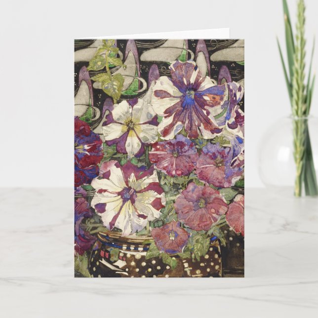 Charles Rennie Mackintosh - Petunias Helgkort (Framsida)