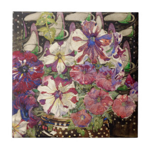Charles Rennie Mackintosh - Petunias Kakelplatta