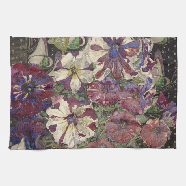 Charles Rennie Mackintosh - Petunias Kökshandduk (Horisontell)