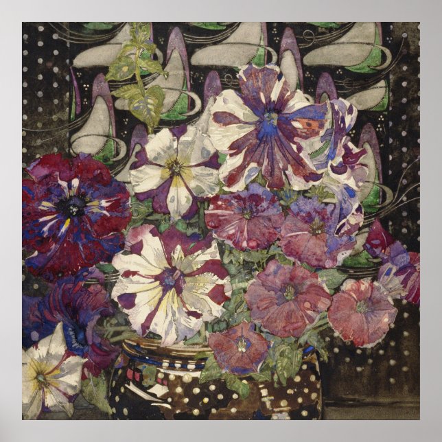 Charles Rennie Mackintosh - Petunias Poster (Framsidan)