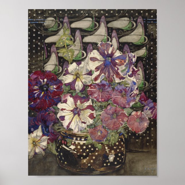 Charles Rennie Mackintosh - Petunias Poster (Framsidan)