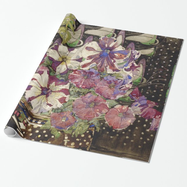 Charles Rennie Mackintosh - Petunias Presentpapper (Utrullad)
