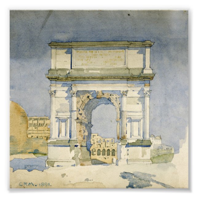 Charles Rennie Mackintosh - The Arch of Titus, Rom Fototryck (Framsidan)