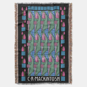 Charles Rennie Mackintosh tulpanmönster Filt