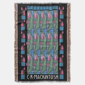 Charles Rennie Mackintosh tulpanmönster Filt