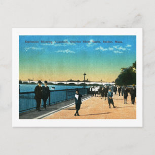 Charles River Esplanade, Boston Vintage Vykort