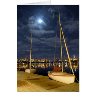 Charles River och Boston Skyline Hälsningskort