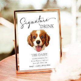 Charles Spaniel Hund Bröllop Namnteckning Drink Si Poster