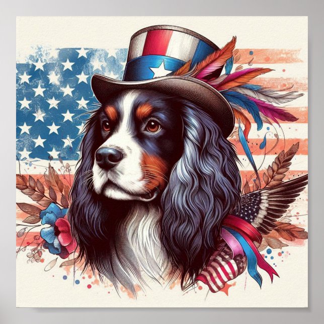 Charles spaniels med USA veteran dag Poster (Framsidan)