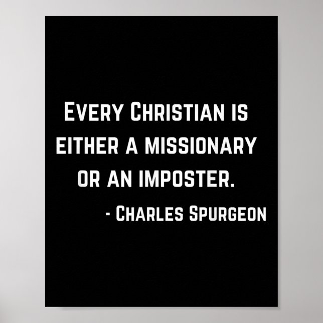 Charles Spurgeon Quote Missionary eller Imaffi Chr Poster (Framsidan)
