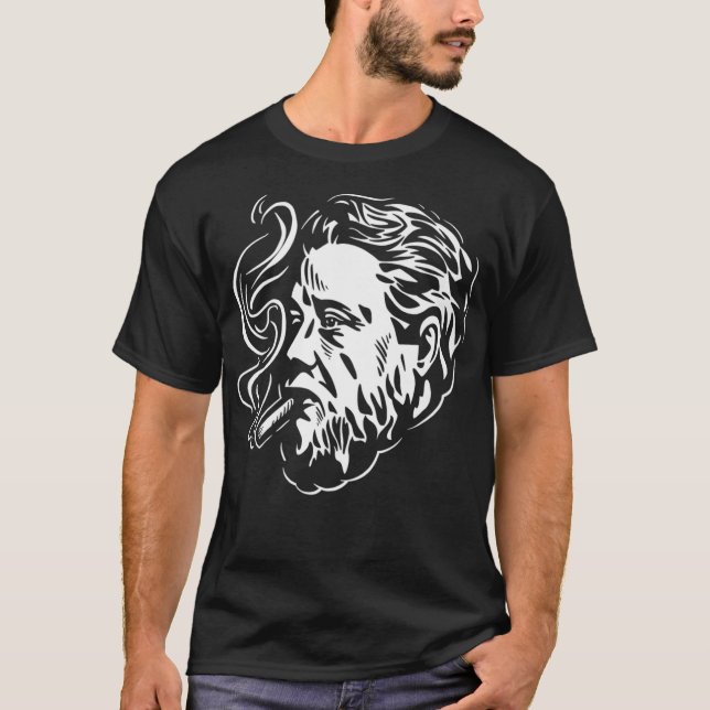 Charles Spurgeon Smoking a Cigar Premium  T Shirt (Framsida)