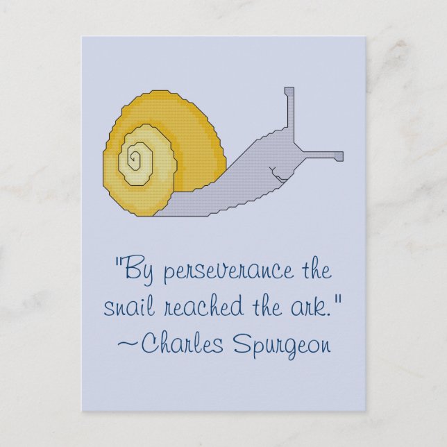 Charles Spurgeon Snigel Perseverence Quote Postcar Vykort (Framsida)