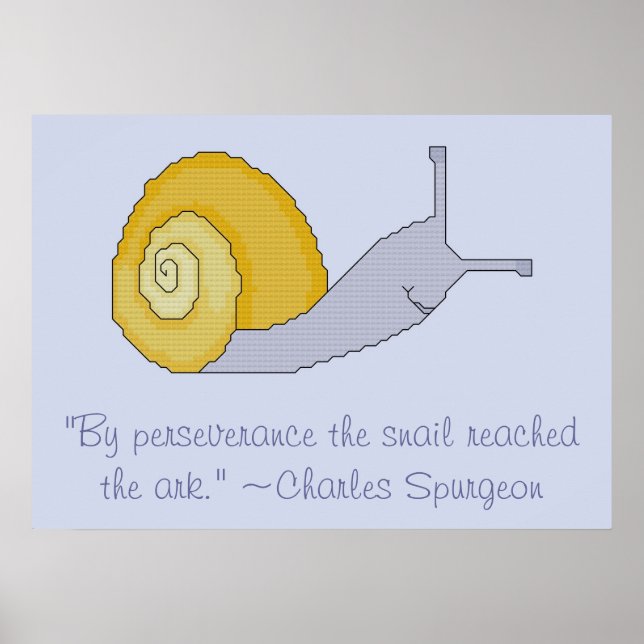 Charles Spurgeon Snigel Perseverence Quote Poster (Framsidan)