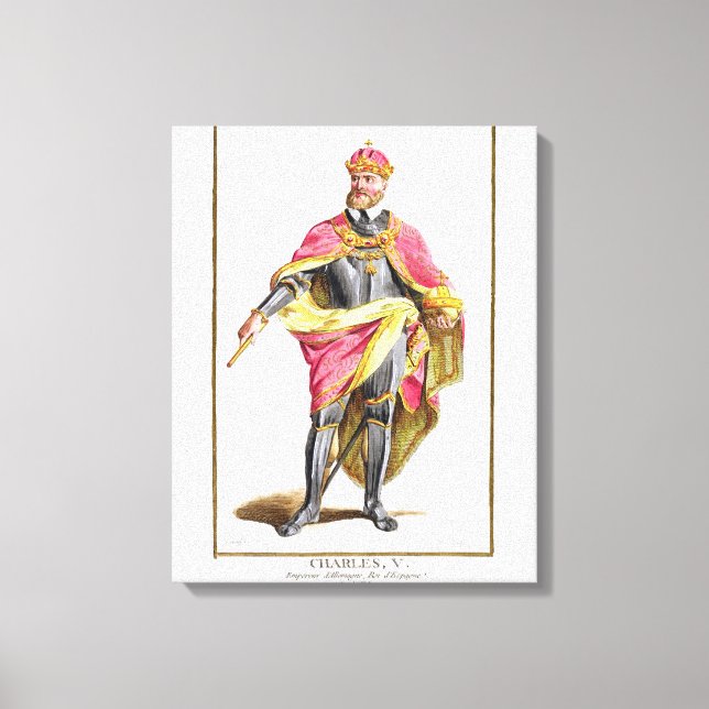Charles V (1500-58) från Receuil des Estampes, re Canvastryck (Framsida)
