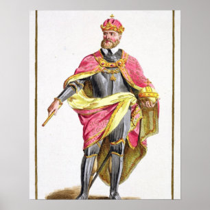 Charles V (1500-58) från Receuil des Estampes, re Poster