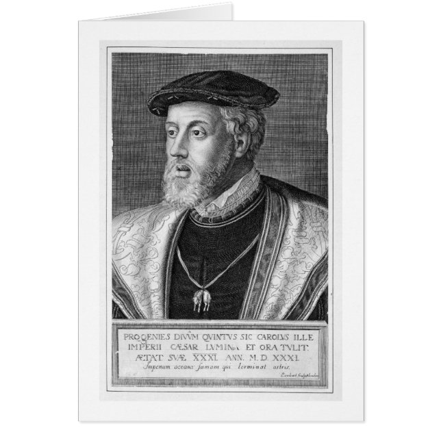 Charles V (1500-58) (gravyr) Hälsningskort (Framsidan)